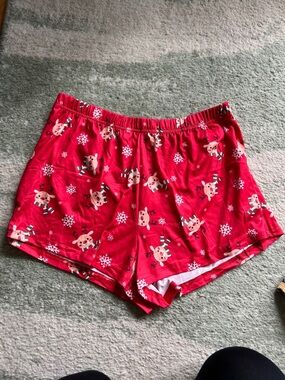 Women’s Red Holiday Reindeer Sleep Shorts